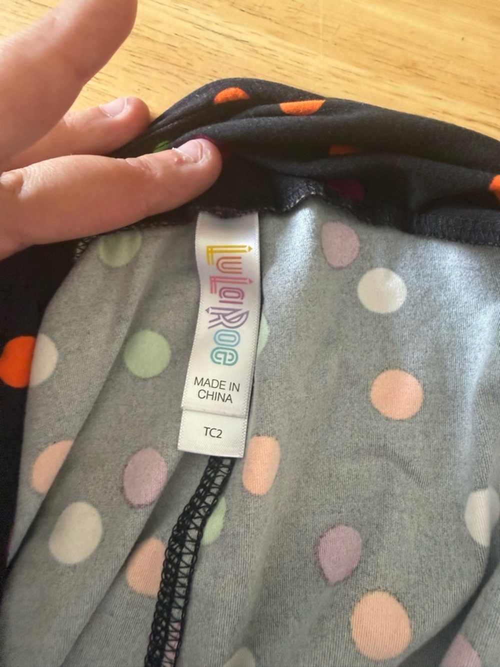 LuLaRoe Black Leggings with Multicolor Polka Dots